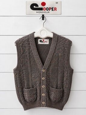 Cooper Monsieur Vintage Knit Sweater Vest – Unisex – Medium